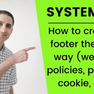 How to create a footer in systeme.io the right way with all the website legal policies ðŸ™ŒðŸ�»