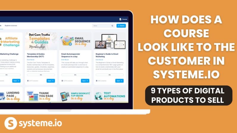 How does a course look like to the customer in Systeme.io (9 types of digital products you can sell)